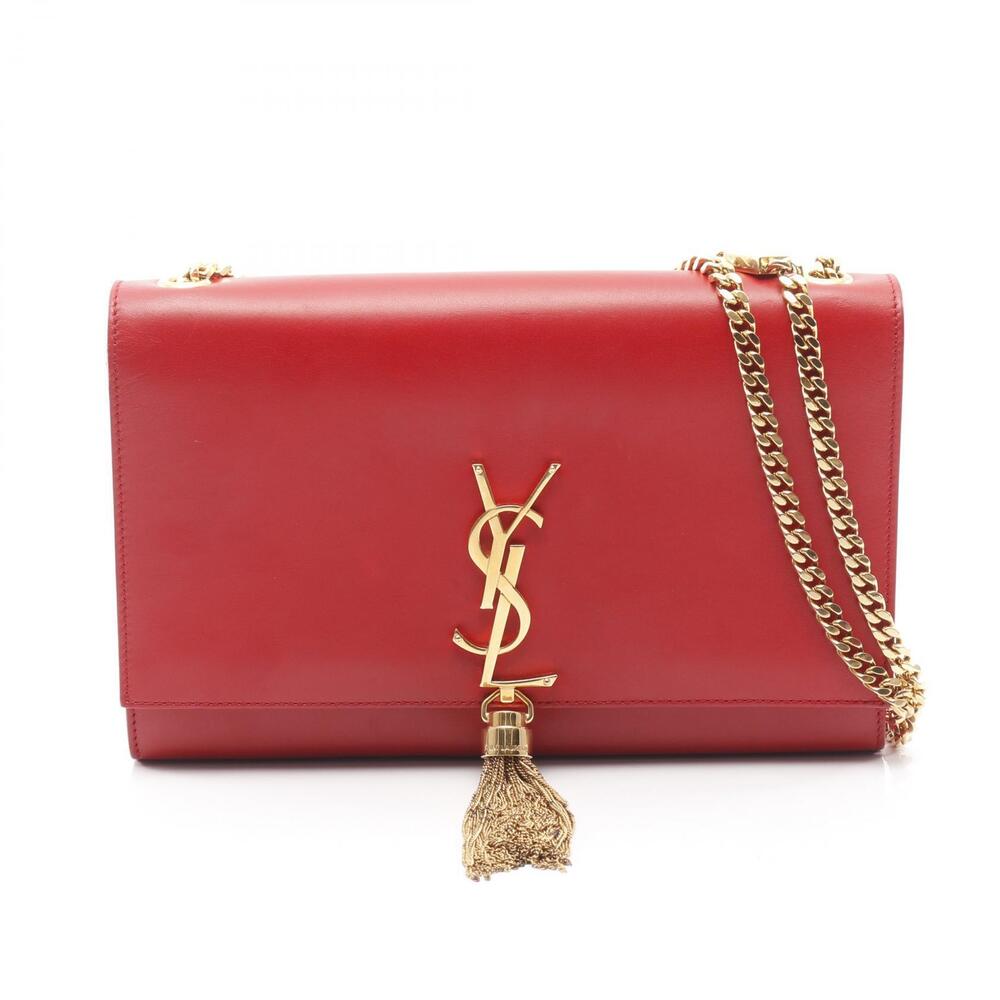 Saint Laurent Paris Kate Monogram Shoulder Bag Leather Red - Picture 1 of 8